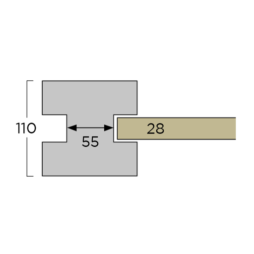 [BET28TUS1101102700] Betonpaal 28mm Tussen 110x110x2700 mm