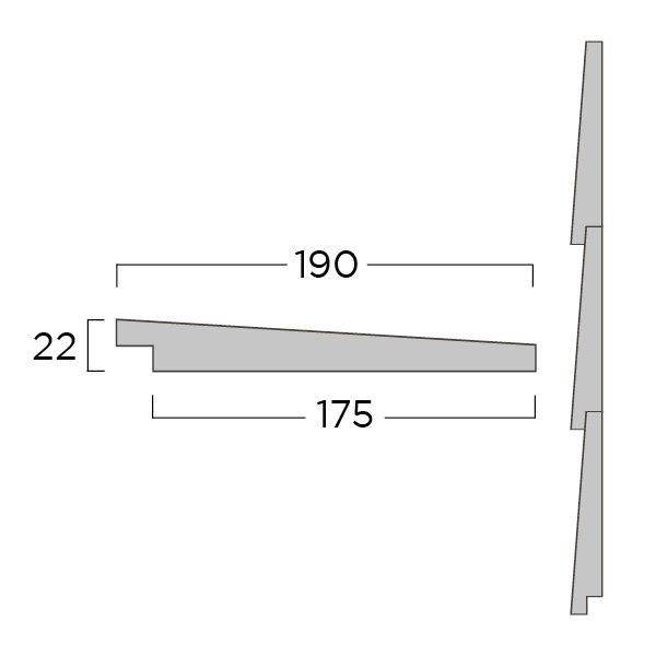 Zweedse Rabat Gr IMP 22x190x3000mm