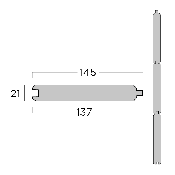 Blokhutplank Gr TW 21x145x3600mm