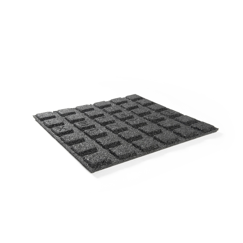 Rubbertegel 500x500x25mm  zwart