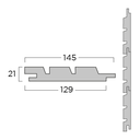 Blokhutplank Pad Line 21x130x4250mm