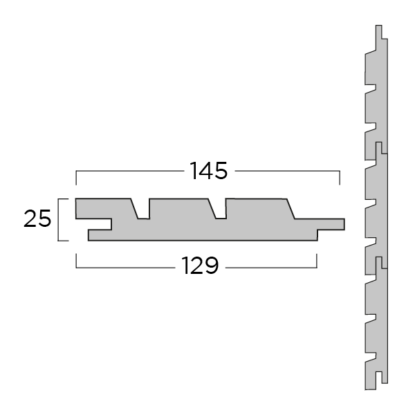 Blokutplank Ayous TW Line 25x130x3000mm