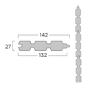 Blokhutplank Gr TW Duo Line 27x130x1800mm