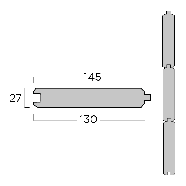 Blokhutplank Gr TW 27x145x1800mm