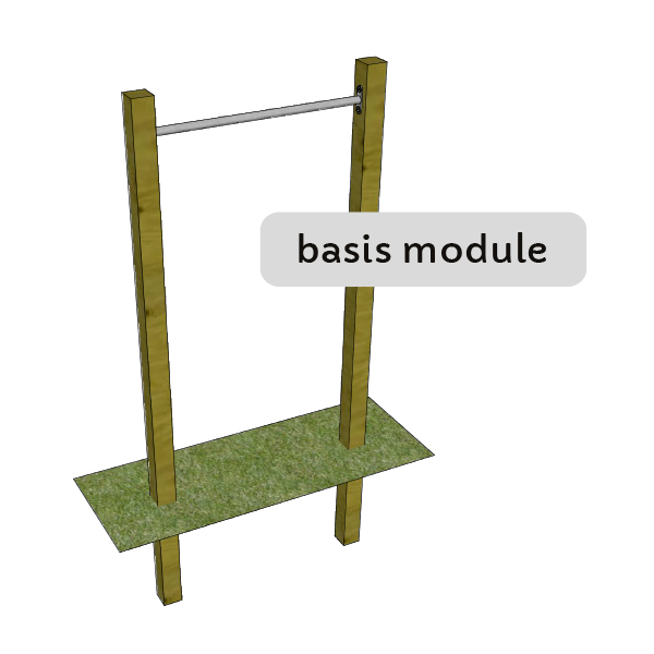 Tuimelbar Basismodule met RVS 900 mm