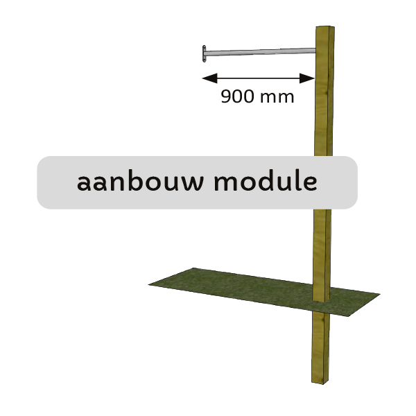 Tuimelbar Aanbouwmodule met RVS 900 mm