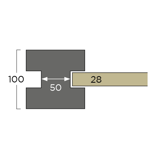 Betonpaal 28mm Tussen Antraciet 100x100x2700mm