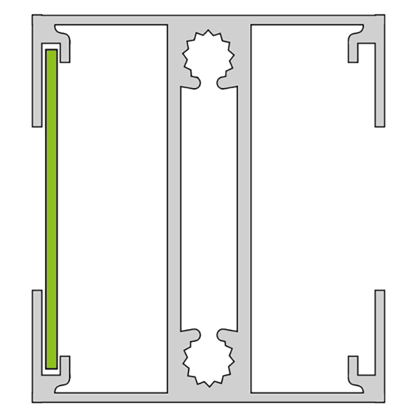 Quadra Eindlat RAL9005 2x55x1900mm