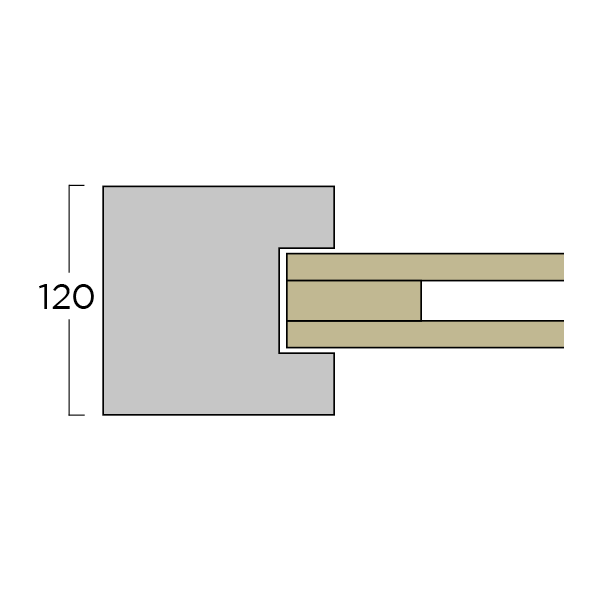 Betonpaal 50mm Eind 120x120x2700mm