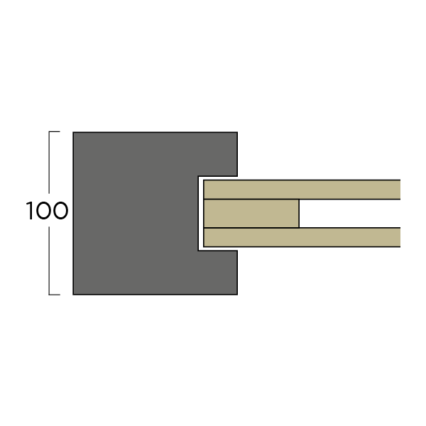 Betonpaal 50mm Eind Antraciet 100x100x2700mm
