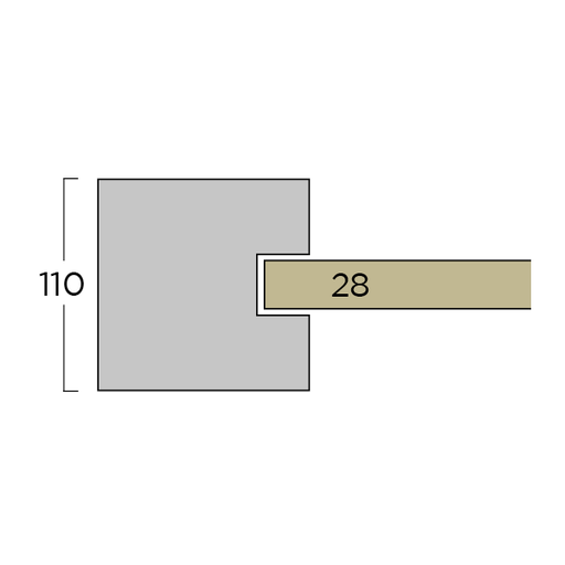[BET28EIN1101102700] Betonpaal 28mm Eind 110x110x2700mm