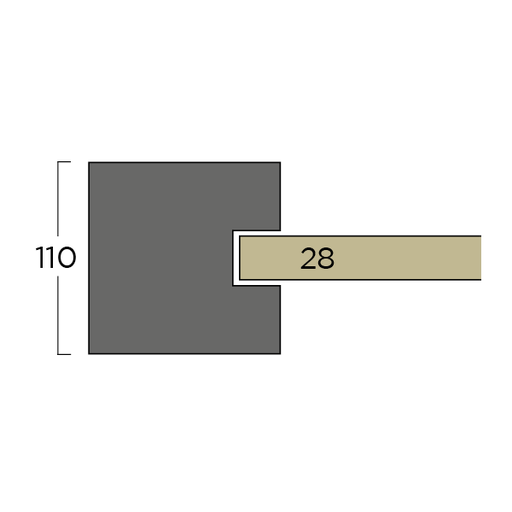 [BET28EINANT1001002700] Betonpaal 28mm Eind Antraciet 100x100x2700mm