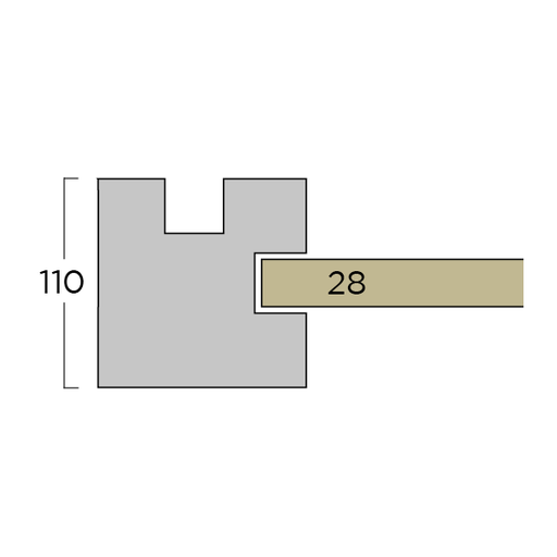 [BET28HOE1101102700] Betonpaal 28mm Hoek 110x110x2700mm