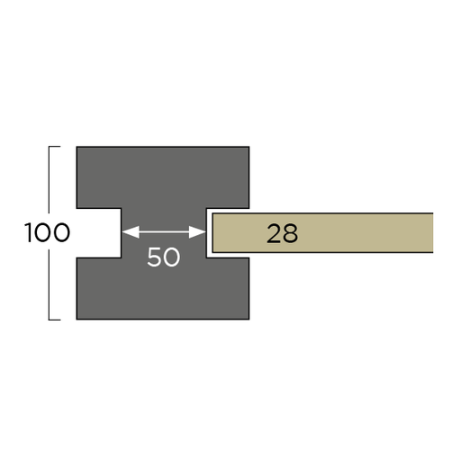 [BET28TUS1001002700] Betonpaal 28mm Tussen Antraciet 100x100x2700mm