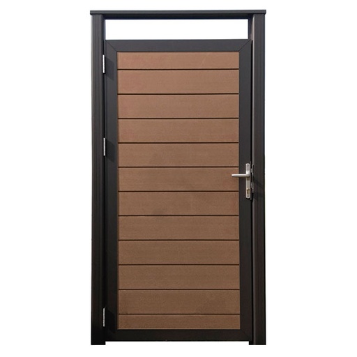 [TDCOBRU9001800] Compo deur Bruin incl beslag en palen 900x1800mm (draai 4/1)