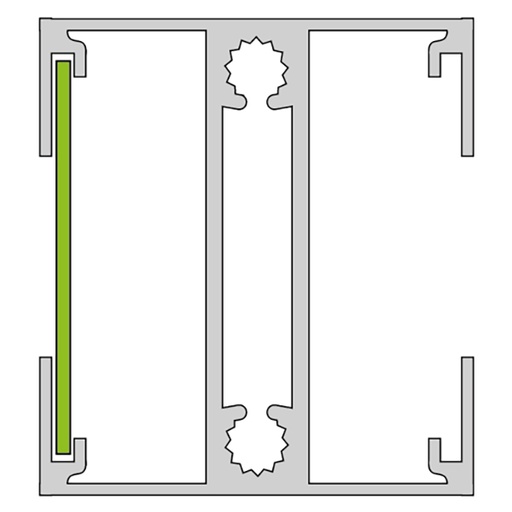 [ALUEIN90052551900] Quadra Eindlat RAL9005 2x55x1900mm