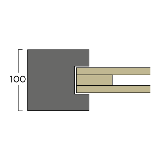 [BET50EINANT1001002700] Betonpaal 50mm Eind Antraciet 100x100x2700mm