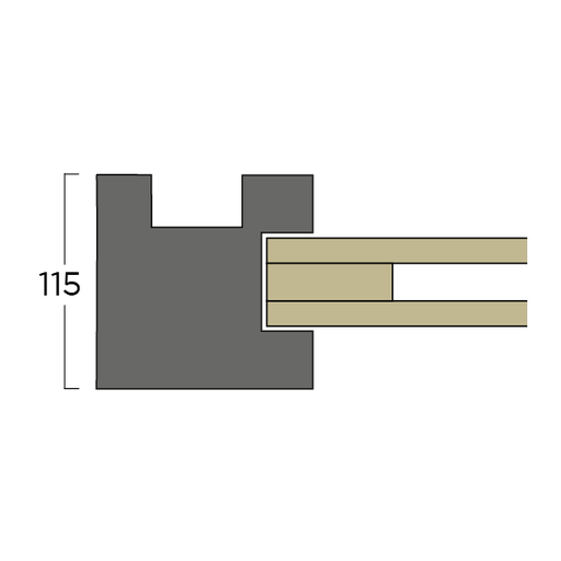[BET50HOEANT1151152700] Betonpaal 50mm Hoek Antraciet 115x115x2700mm
