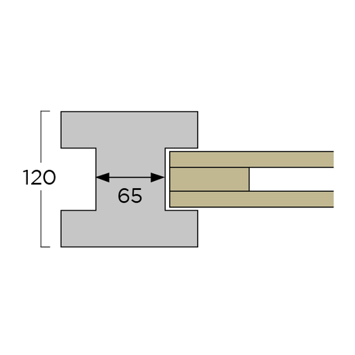 [BET50TUS1201202700] Betonpaal 50mm Tussen 120x120x2700mm
